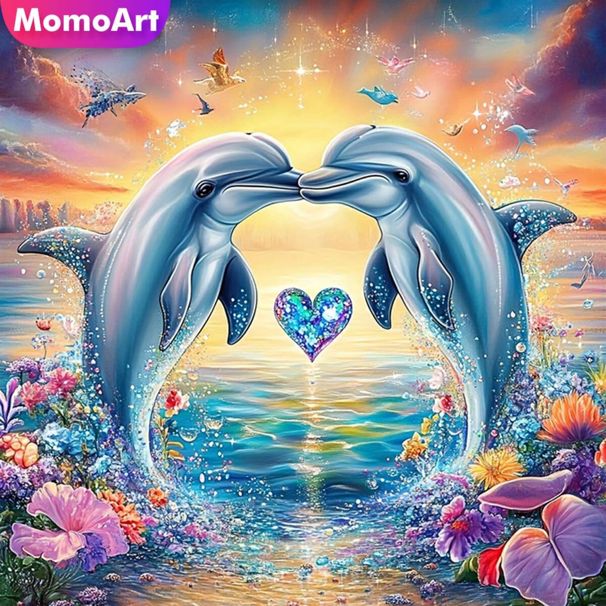 Photo Mosaic Print - Momoart New Arrival diamentowe malowanie delfin