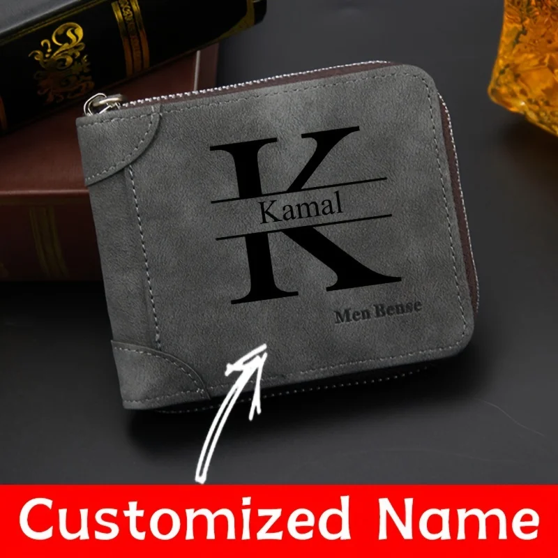 Personalized Name Box - Spersonalizowany Portfel Męski z Imieniem, Modny