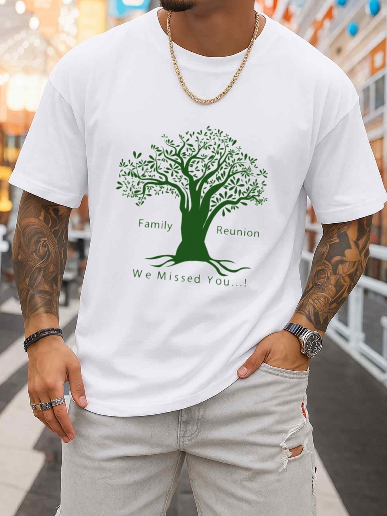 Męska koszulka z okrągłym deko – Family Tree Print recenzja i cena