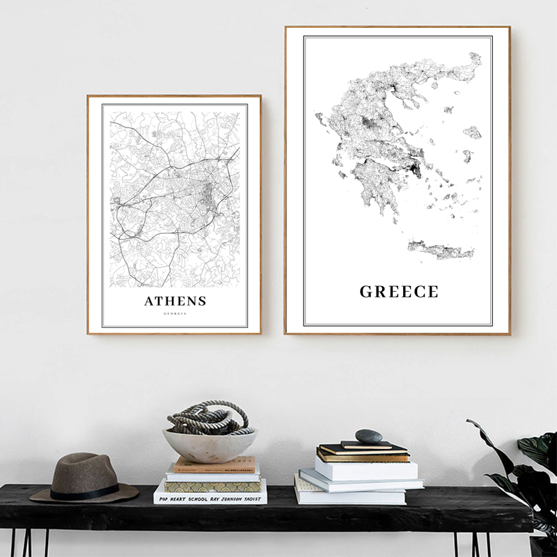 Grecja mapa drogowa plakat cza – Custom Star Map recenzja i cena